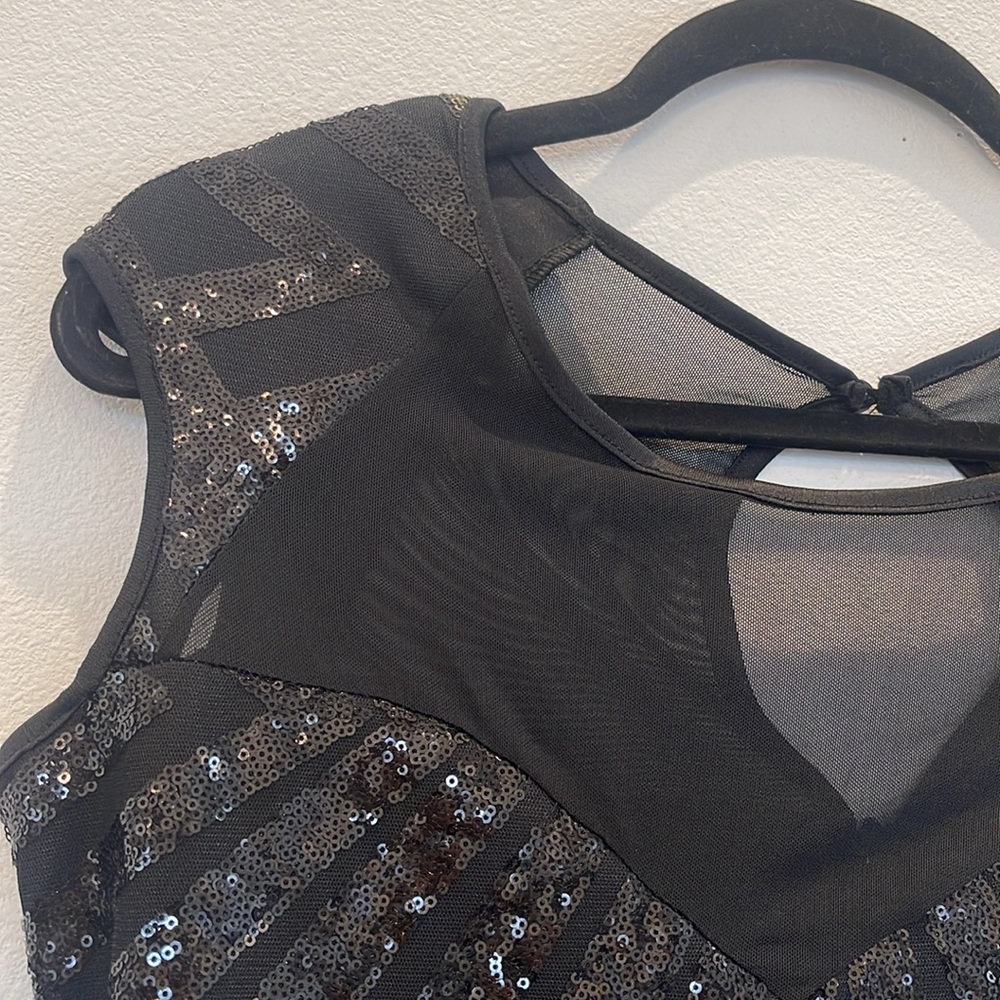 Black Sequin Dress Mini Dress Size M - Picture 3 of 7